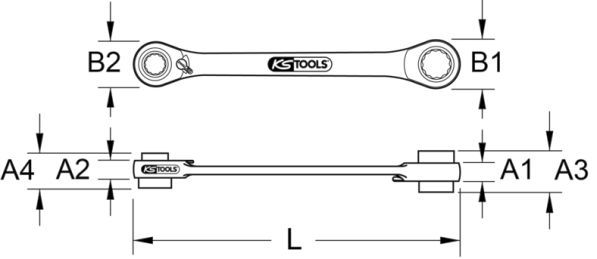 KS TOOLS Räikkälenkkiavain-kaksipäinen 503.4656